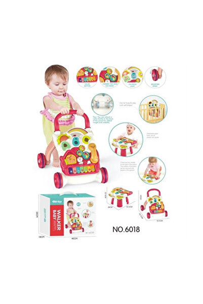 VARDEM OYUNCAK Vardem Piyanolu 4in1 Turkuaz Bebek Yürüteci (Pembe Renk)