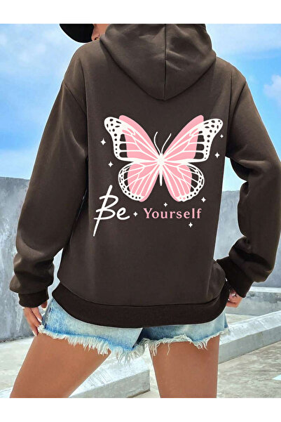 trendypassion Hanorac unisex oversize cu design imprimat Be Your Self