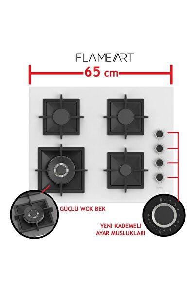 Ferre Steamart-Fryart-Sılentart Serisi Beyaz Set (SC406-WFA + QEP64CB +D078-SA) - Döküm Izgara / 65