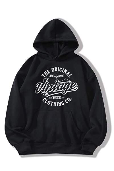 trendypassion Hanorac oversize unisex cu glugă cu imprimeu vintage