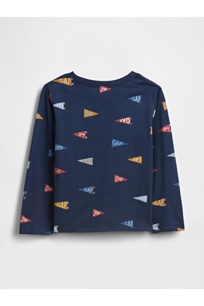GAP Erkek Bebek Lacivert Logo Baskılı T-Shirt