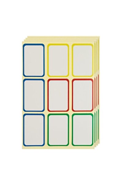 ANTBRO Set 90 etichete adezive Antbro®, albe cu margini colorate, 3,8 x 2,5 cm