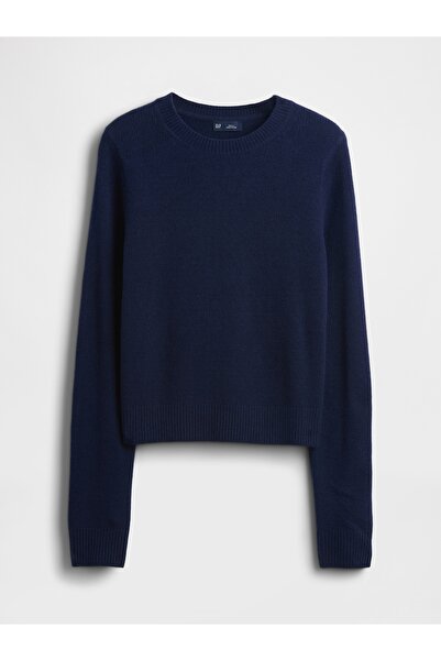 GAP Kadın Lacivert CashSoft Bisiklet Yaka Kazak