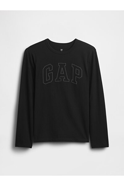 GAP Erkek Çocuk Siyah Logo T-Shirt