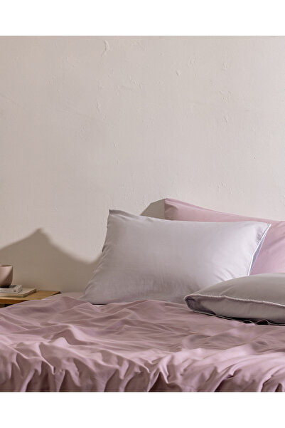 Madame Coco Marion 100% Cotton 2-Piece Pillowcase - Gray/White