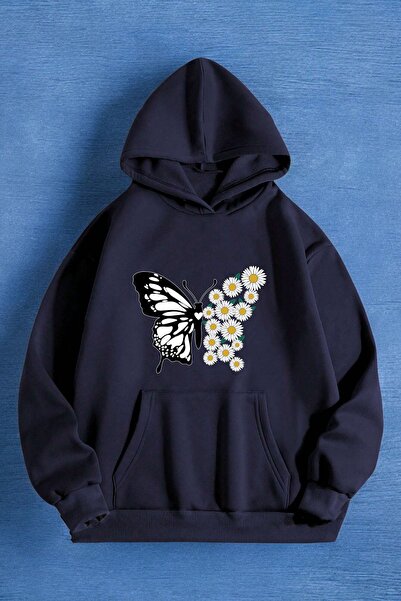 trendypassion سويت شيرت كبير الحجم مطبوع عليه فراشة ديزي