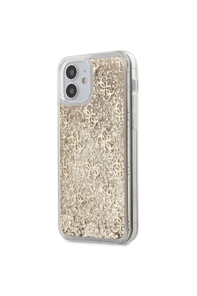 Guess Husa pentru Apple iPhone 12 mini, Guess, 4G Liquid Glitter, Aurie GUHCP12SLG4GSLG
