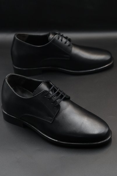 DUMMET Hidden Heel Genuine Leather Classic Shoes |   +7 cm Height Increasing Groom's Classic Shoes