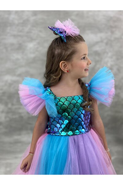 tny kids collection Deniz Kızı Tüllü Kız Çocuk Elbisesi