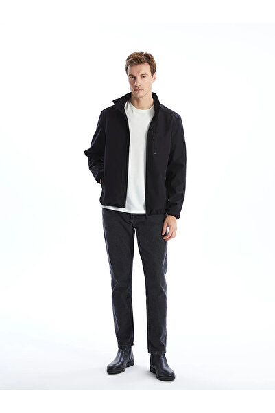 LC Waikiki Lcwaikiki Classic Black Standard Fit Stand Collar Men's Coat