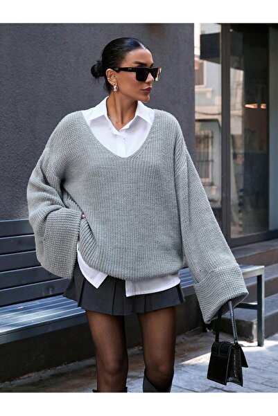 EFENDİX Oversize Sweater with Foldable Sleeves