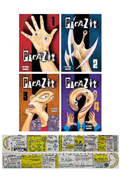 Kayıp Kıta Yayınları Parazit 1-2-3-4. Ciltler Manga Seti + Mat. Öğreten Cetvel