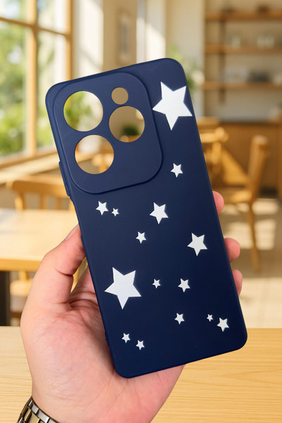 Vip Case INFINIX HOT 40 PRO Uyumlu Mini Yıldız Desenli Silikon Darbe Emici Klasik Korumalı Rubber Kılıf