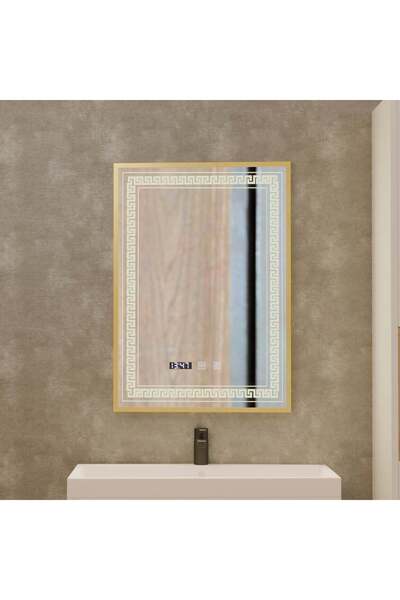 OEM Oglinda LED Touch Bruno Sistem Dezaburire, Ceas si Temperatura 60x80 cm R...