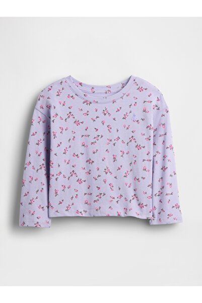 GAP Kız Bebek Lila Mix & Match Düşük Omuz T-Shirt