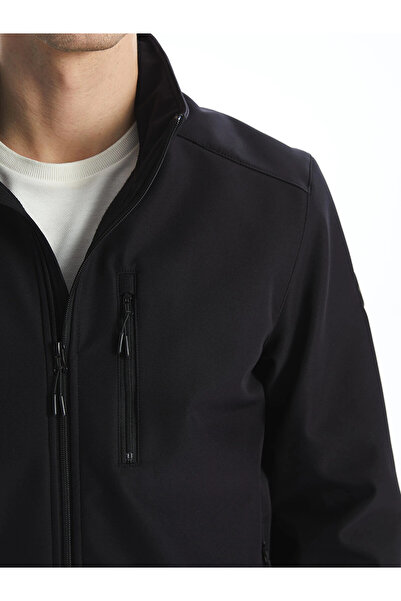 LC Waikiki Lcwaikiki Classic Black Standard Fit Stand Collar Men's Coat