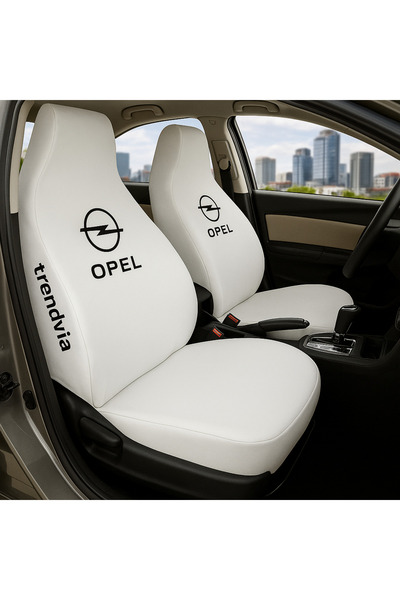 trivexa Front and Rear Combed Cotton Auto Seat Service Cover Set - Opel Compatible