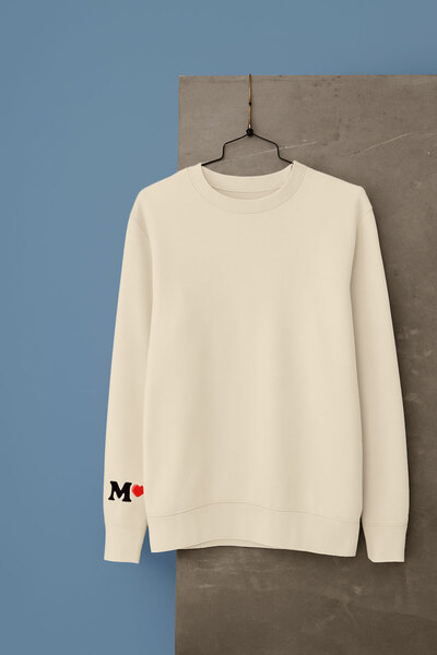 Kişiye Özel Harf Nakışlı Unisex Sweatshirt