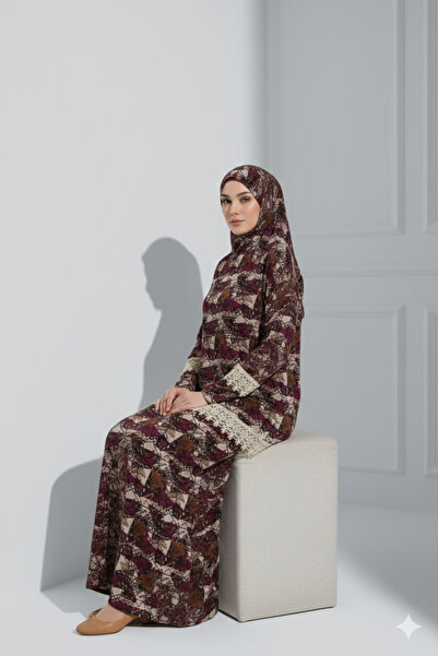 Defkay Γυναικείο φόρεμα προσευχής με δύο κομμάτια φούστα και μαντήλι με σχέδι...