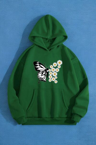 trendypassion Daisy Butterfly Printed Oversize Sweatshirt