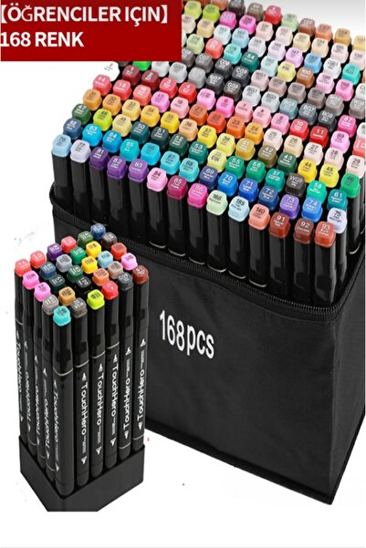 Touch Çift Taraflı Marker Keçeli Kalem Seti 168'li Çantalı (STANDSIZ)