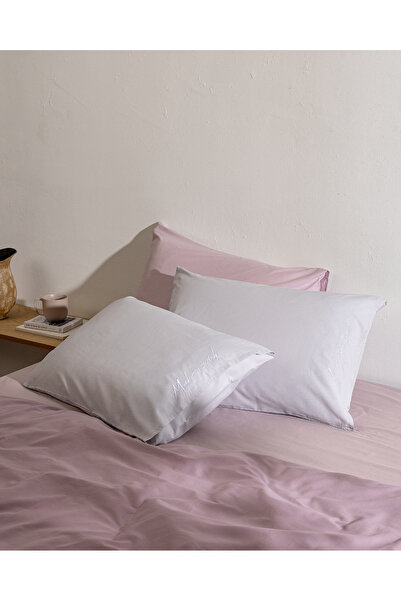 Madame Coco Soleil 100% Cotton 2-Piece Pillowcase - Gray/White