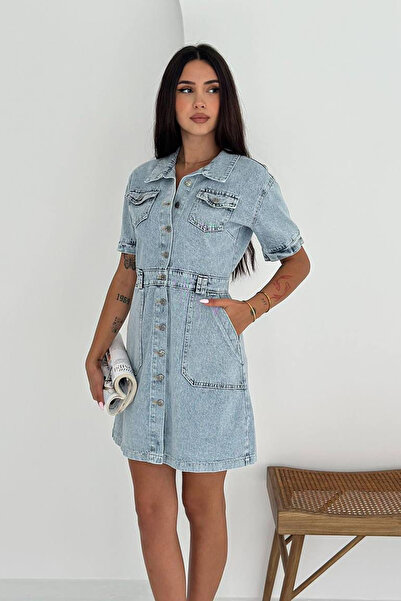Noa Noa Γυναικείο τζιν φόρεμα με κουμπιά – Άνετο & Αστικό στυλ