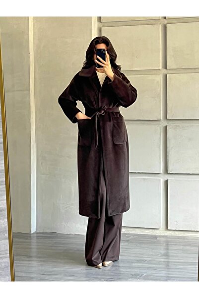 Coral Tek Gold Düğmeli Kaban 7944 Koyu Kahve