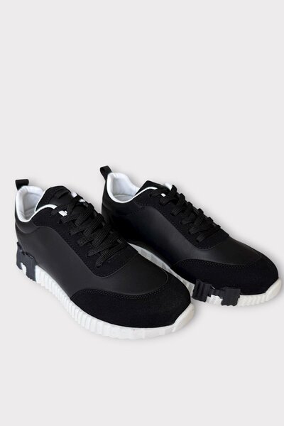 Liger Ανδρικά παπούτσια casual sneaker ΜΑΥΡΟ - ΛΕΥΚΟ