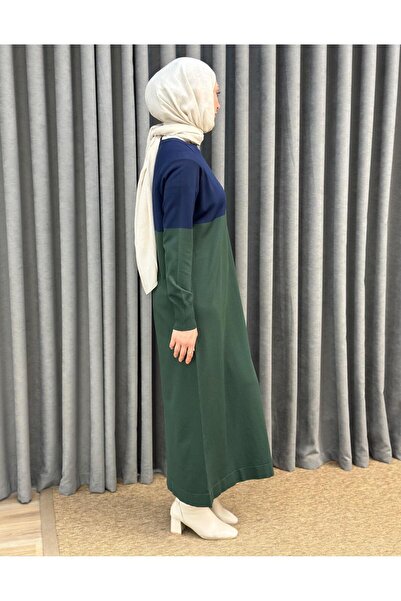 Nuss Reglan Sleeve Two Color Mercerized Dress-508