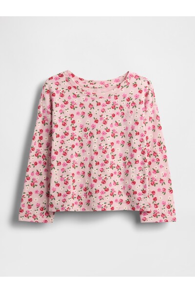 GAP Kız Bebek Pembe Mix & Match Düşük Omuz T-Shirt