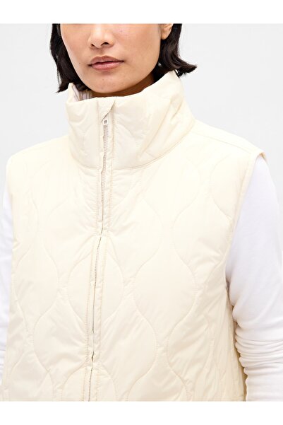 GAP Kadın Krem Lightweight Kapitone Puffer Şişme Yelek