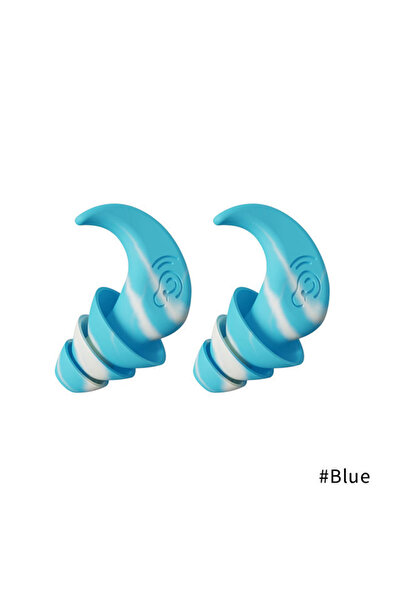 Choice سدادات أذن من السيليكون الأزرق مضادة للضوضاء بثلاث طبقات، سدادات أذن عازلة للصوت لتقليل الضوضاء أثناء النوم