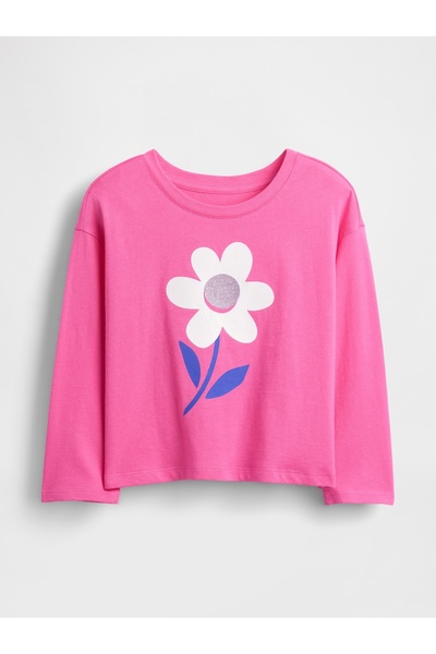 GAP Kız Bebek Açık Pembe Mix & Match Relaxed Grafik T-Shirt