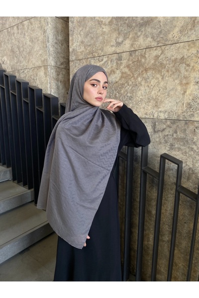 MENESSA Bambu Jakar Şal Meltem Desen Antrasit