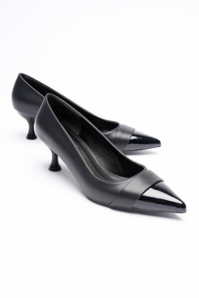 Mubiano حذاء نسائي بكعب جلدي 5.5 سم بمقدمة مدببة من الجلد اللامع مع تفاصيل عن...