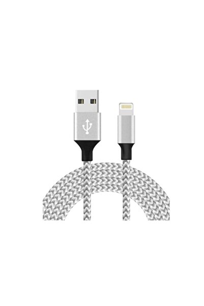 SOHO Data/charging cable for iPhone, iPod, iPad, 3M, textile, Gray with White