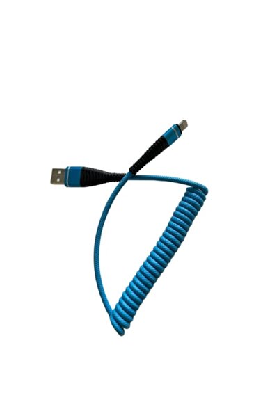 SOHO Spiral Lightning charging cable for iPhone/iPod/iPad, 1.2 m, Blue