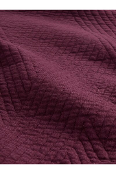 GAP Kadın Bordo GapFit Quilted Jacquard Pullover Spor Üst
