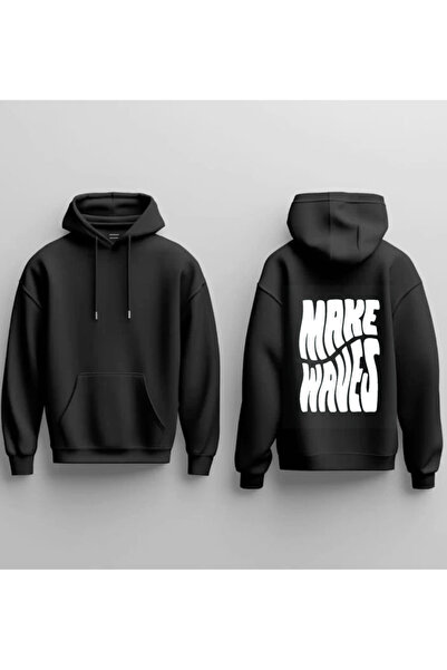 Sebesta Fashion سترة رياضية بغطاء للرأس من القطن بثلاث خيوط مطبوعة بتصميم WAV...