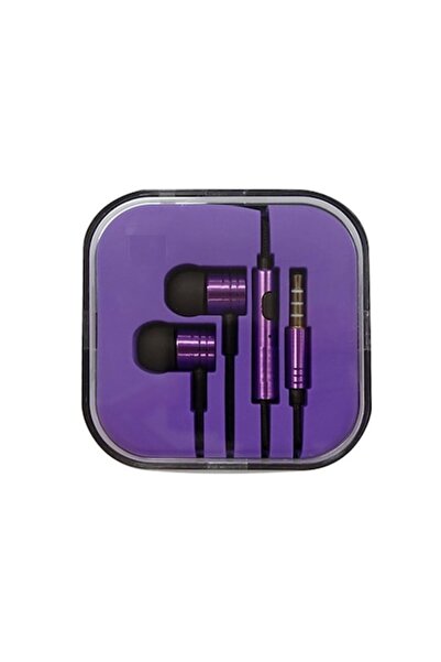 SOHO Căști intraauriculare metalice Dub Step Bass cu mufă jack de 3,5 mm și microfon, violet