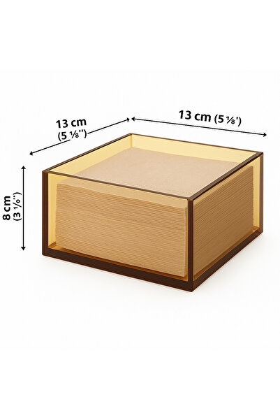 Pleksi Marketi Retro Color Acrylic Large Napkin Holder Box - Modern Design/13X13X8Cm