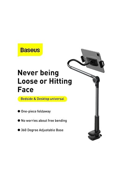 OEM Adjustable desk stand for phones and tablets from 4.7 to 12.9 inches, with clamp mount, black