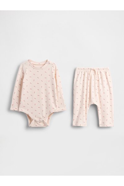 GAP Bebek Açık Pembe Baby Softspun Bodysuit Outfit Set