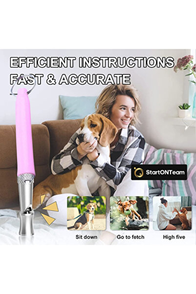 StartONTeam Fluier profesional cu ultrasunete anti-lătrat pentru dresaj, respingere sau rependere câini agresivi, roz