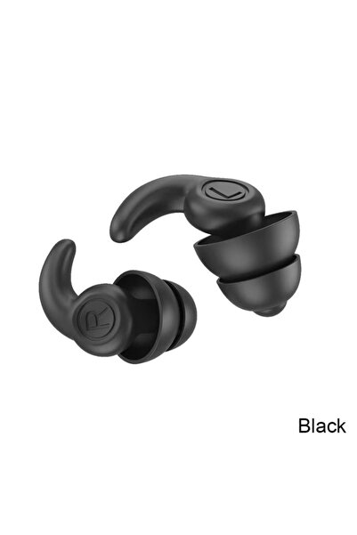 Choice 2 Layers-Black Anti Noise Silicone Earplug Sleep Noise Reduction Ear P...