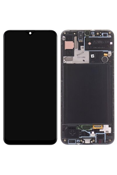 Samsung Ecran tactil Galaxy A30s A307, cu ramă, negru, Service Pack