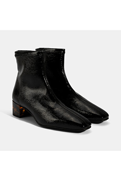 Desa Women's Black Thick Heeled Stretch Boots