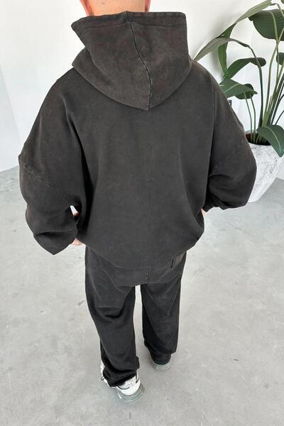 HAFKAGİYİM Καφέ Basic Πλενόμενο Φούτερ Oversize