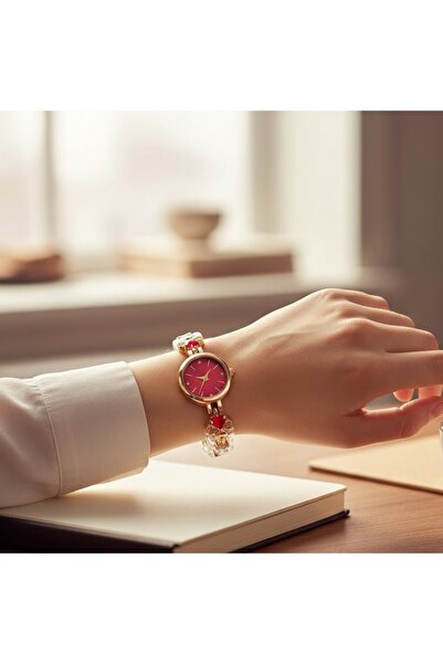 Neorney Yonca Desenli Şık Taş Detaylı Kadın Kol Saati